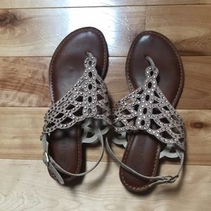 Sparkly tan/nude sandals